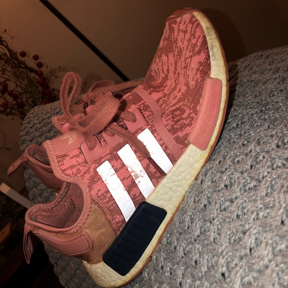 Pink and navy blue Adidas NMD